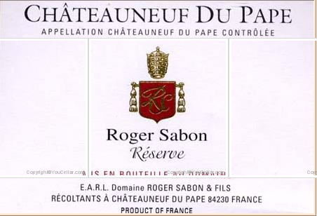 Roger Sabon - Réserve
