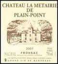 Château La Métairie de Plain-Point