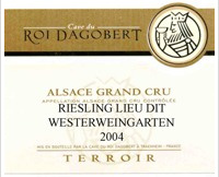 Cave du Roi Dagobert, Terroir Riesling Westerweingarten