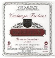 Koehly - Vendanges Tardives