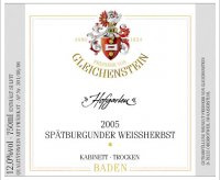 Gleichenstein Hofgarten Spätburgunder Weissherbst Kabinett Torcken