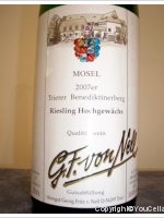 Georg Fritz von Nell Trier Benediktinerberg Riesling Hochgewachs