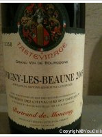 Bertrand de Monceny, Tastevinage