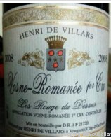 Henri de Villars - 1er Cru Les rouges du dessus